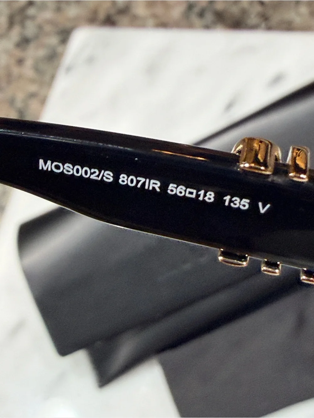 Moschino Black Sunglasses with Gold Logo Accents